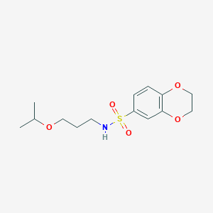 molecular formula C14H21NO5S B4126408 N-(3-isopropoxypropyl)-2,3-dihydro-1,4-benzodioxine-6-sulfonamide 