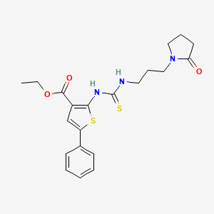 ethyl 2-[({[3-(2-oxo-1-pyrrolidinyl)propyl]amino}carbonothioyl)amino]-5-phenyl-3-thiophenecarboxylate