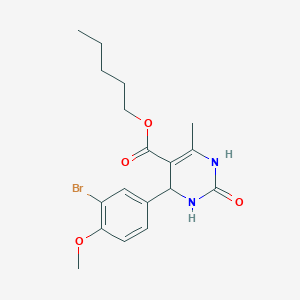 molecular formula C18H23BrN2O4 B412643 Pentyl 4-(3-bromo-4-methoxyphenyl)-6-methyl-2-oxo-1,2,3,4-tetrahydropyrimidine-5-carboxylate 