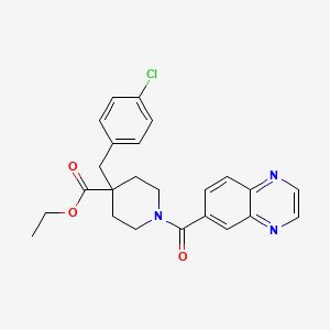 molecular formula C24H24ClN3O3 B4126435 ethyl 4-(4-chlorobenzyl)-1-(6-quinoxalinylcarbonyl)-4-piperidinecarboxylate 