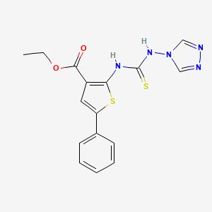 ethyl 5-phenyl-2-{[(4H-1,2,4-triazol-4-ylamino)carbonothioyl]amino}-3-thiophenecarboxylate