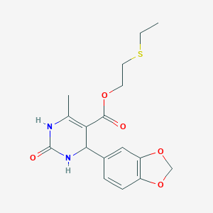 molecular formula C17H20N2O5S B412647 2-(Ethylsulfanyl)ethyl 4-(1,3-benzodioxol-5-yl)-6-methyl-2-oxo-1,2,3,4-tetrahydropyrimidine-5-carboxylate CAS No. 295344-09-1