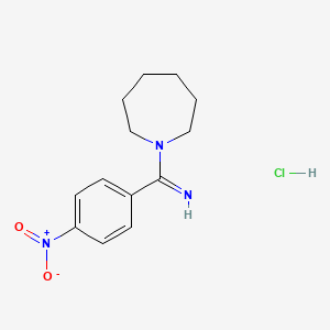 molecular formula C13H18ClN3O2 B4126472 1-(1-azepanyl)-1-(4-nitrophenyl)methanimine hydrochloride 