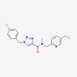 molecular formula C19H20ClN5O B4126505 1-(4-chlorobenzyl)-N-[(5-ethyl-2-pyridinyl)methyl]-N-methyl-1H-1,2,3-triazole-4-carboxamide 