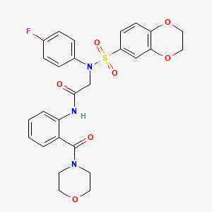 N~2~-(2,3-dihydro-1,4-benzodioxin-6-ylsulfonyl)-N~2~-(4-fluorophenyl)-N~1~-[2-(4-morpholinylcarbonyl)phenyl]glycinamide