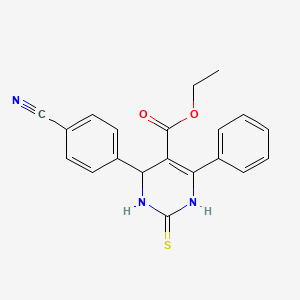 ethyl 4-(4-cyanophenyl)-6-phenyl-2-sulfanylidene-3,4-dihydro-1H-pyrimidine-5-carboxylate