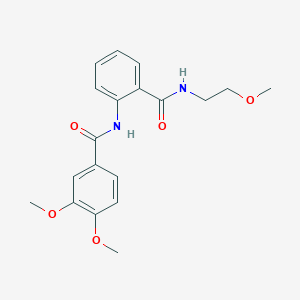 molecular formula C19H22N2O5 B4126556 3,4-dimethoxy-N-(2-{[(2-methoxyethyl)amino]carbonyl}phenyl)benzamide 