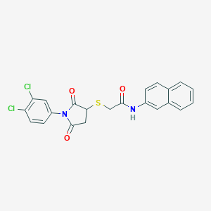 2-{[1-(3,4-dichlorophenyl)-2,5-dioxopyrrolidin-3-yl]sulfanyl}-N-(naphthalen-2-yl)acetamide