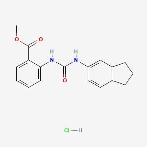 methyl 2-(2,3-dihydro-1H-inden-5-ylcarbamoylamino)benzoate;hydrochloride