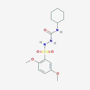 molecular formula C15H23N3O5S B4126633 N-cyclohexyl-2-[(2,5-dimethoxyphenyl)sulfonyl]hydrazinecarboxamide 