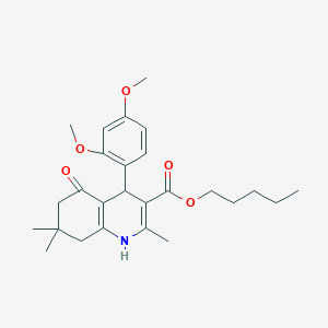 Pentyl 4-[2,4-bis(methyloxy)phenyl]-2,7,7-trimethyl-5-oxo-1,4,5,6,7,8-hexahydroquinoline-3-carboxylate