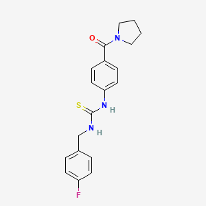 molecular formula C19H20FN3OS B4126647 N-(4-fluorobenzyl)-N'-[4-(1-pyrrolidinylcarbonyl)phenyl]thiourea 