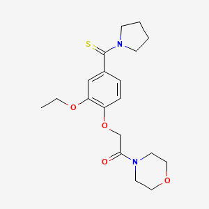 4-{[2-ethoxy-4-(1-pyrrolidinylcarbonothioyl)phenoxy]acetyl}morpholine