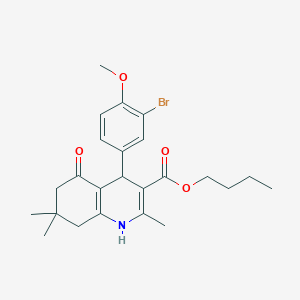 molecular formula C24H30BrNO4 B412669 Butyl 4-(3-bromo-4-methoxyphenyl)-2,7,7-trimethyl-5-oxo-1,4,5,6,7,8-hexahydroquinoline-3-carboxylate 