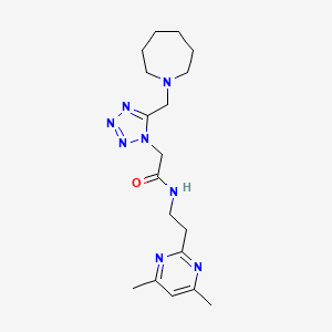 2-[5-(azepan-1-ylmethyl)tetrazol-1-yl]-N-[2-(4,6-dimethylpyrimidin-2-yl)ethyl]acetamide