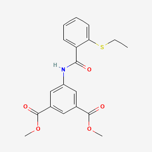 molecular formula C19H19NO5S B4126721 DIMETHYL 5-{[2-(ETHYLSULFANYL)BENZOYL]AMINO}ISOPHTHALATE 