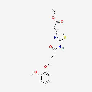 molecular formula C18H22N2O5S B4126740 ethyl (2-{[4-(2-methoxyphenoxy)butanoyl]amino}-1,3-thiazol-4-yl)acetate 