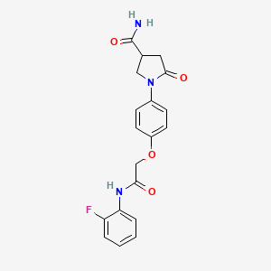 molecular formula C19H18FN3O4 B4126745 1-(4-{2-[(2-fluorophenyl)amino]-2-oxoethoxy}phenyl)-5-oxo-3-pyrrolidinecarboxamide 