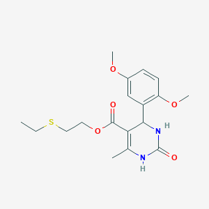 molecular formula C18H24N2O5S B412676 2-ethylsulfanylethyl 4-(2,5-dimethoxyphenyl)-6-methyl-2-oxo-3,4-dihydro-1H-pyrimidine-5-carboxylate CAS No. 296262-87-8