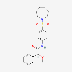 molecular formula C21H26N2O4S B4126765 N-[4-(azepan-1-ylsulfonyl)phenyl]-2-methoxy-2-phenylacetamide 