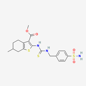 Methyl 6-methyl-2-{[(4-sulfamoylbenzyl)carbamothioyl]amino}-4,5,6,7-tetrahydro-1-benzothiophene-3-carboxylate