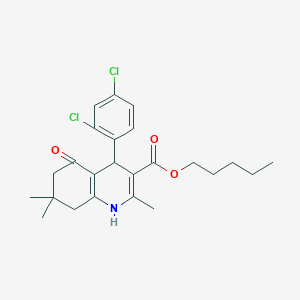 molecular formula C24H29Cl2NO3 B412679 Pentyl 4-(2,4-dichlorophenyl)-2,7,7-trimethyl-5-oxo-1,4,5,6,7,8-hexahydro-3-quinolinecarboxylate 
