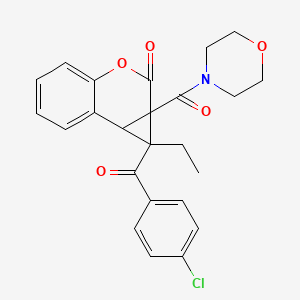 molecular formula C24H22ClNO5 B4126805 1-(4-chlorobenzoyl)-1-ethyl-1a-(4-morpholinylcarbonyl)-1a,7b-dihydrocyclopropa[c]chromen-2(1H)-one 