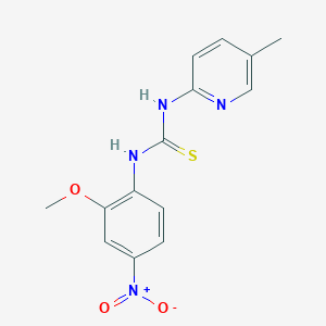 molecular formula C14H14N4O3S B4126808 1-(2-Methoxy-4-nitrophenyl)-3-(5-methylpyridin-2-yl)thiourea 