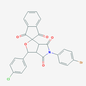 molecular formula C26H15BrClNO5 B412681 5-(4-bromophenyl)-1-(4-chlorophenyl)spiro[3a,6a-dihydro-1H-furo[3,4-c]pyrrole-3,2'-indene]-1',3',4,6-tetrone CAS No. 327100-74-3