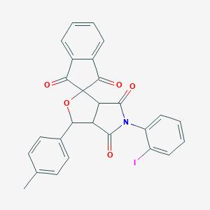 molecular formula C27H18INO5 B412682 5-(2-iodophenyl)-3-(4-methylphenyl)-3a,6a-dihydrospiro[furo[3,4-c]pyrrole-1,2'-indene]-1',3',4,6(3H,5H)-tetrone 
