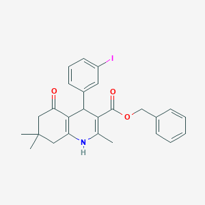Phenylmethyl 4-(3-iodophenyl)-2,7,7-trimethyl-5-oxo-1,4,5,6,7,8-hexahydroquinoline-3-carboxylate
