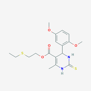 2-ethylsulfanylethyl 4-(2,5-dimethoxyphenyl)-6-methyl-2-sulfanylidene-3,4-dihydro-1H-pyrimidine-5-carboxylate