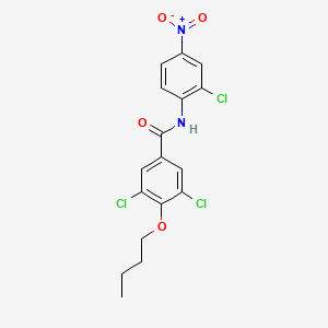 molecular formula C17H15Cl3N2O4 B4126877 4-butoxy-3,5-dichloro-N-(2-chloro-4-nitrophenyl)benzamide 