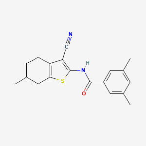 molecular formula C19H20N2OS B4126915 N-(3-cyano-6-methyl-4,5,6,7-tetrahydro-1-benzothien-2-yl)-3,5-dimethylbenzamide 