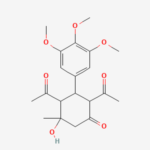 molecular formula C20H26O7 B4126919 2,4-Diacetyl-5-hydroxy-5-methyl-3-(3,4,5-trimethoxyphenyl)cyclohexan-1-one 