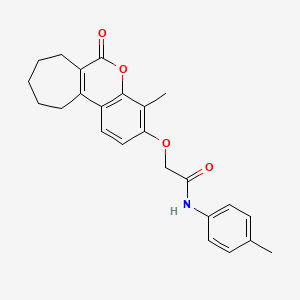 2-({4-METHYL-6-OXO-6H,7H,8H,9H,10H,11H-CYCLOHEPTA[C]CHROMEN-3-YL}OXY)-N-(4-METHYLPHENYL)ACETAMIDE