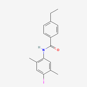 molecular formula C17H18INO B4126933 4-ethyl-N-(4-iodo-2,5-dimethylphenyl)benzamide 