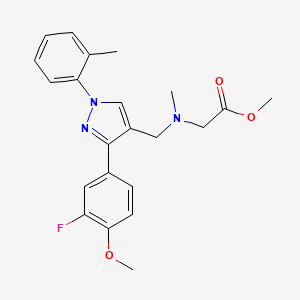 Methyl 2-[[3-(3-fluoro-4-methoxyphenyl)-1-(2-methylphenyl)pyrazol-4-yl]methyl-methylamino]acetate