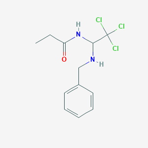 N-[1-(benzylamino)-2,2,2-trichloroethyl]propanamide