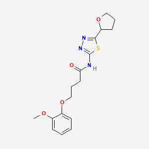 molecular formula C17H21N3O4S B4126992 4-(2-methoxyphenoxy)-N-[5-(tetrahydro-2-furanyl)-1,3,4-thiadiazol-2-yl]butanamide 