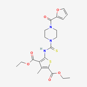 molecular formula C21H25N3O6S2 B4126994 diethyl 5-({[4-(2-furoyl)-1-piperazinyl]carbonothioyl}amino)-3-methyl-2,4-thiophenedicarboxylate 