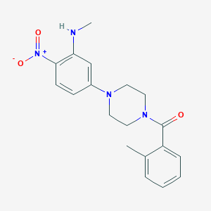 molecular formula C19H22N4O3 B4127012 N-methyl-5-[4-(2-methylbenzoyl)-1-piperazinyl]-2-nitroaniline 