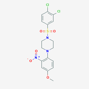 molecular formula C17H17Cl2N3O5S B4127035 1-(3,4-DICHLOROBENZENESULFONYL)-4-(4-METHOXY-2-NITROPHENYL)PIPERAZINE 