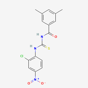 molecular formula C16H14ClN3O3S B4127047 N-[(2-chloro-4-nitrophenyl)carbamothioyl]-3,5-dimethylbenzamide 