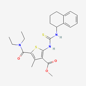 Methyl 5-(diethylcarbamoyl)-4-methyl-2-[(1,2,3,4-tetrahydronaphthalen-1-ylcarbamothioyl)amino]thiophene-3-carboxylate