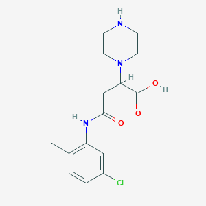 4-[(5-chloro-2-methylphenyl)amino]-4-oxo-2-(1-piperazinyl)butanoic acid