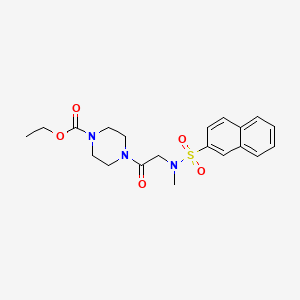 molecular formula C20H25N3O5S B4127086 ethyl 4-[N-methyl-N-(2-naphthylsulfonyl)glycyl]-1-piperazinecarboxylate 