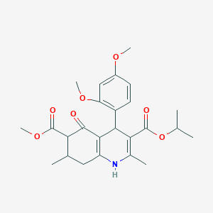 molecular formula C25H31NO7 B4127097 6-Methyl 3-propan-2-yl 4-(2,4-dimethoxyphenyl)-2,7-dimethyl-5-oxo-1,4,5,6,7,8-hexahydroquinoline-3,6-dicarboxylate 