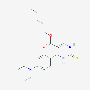 molecular formula C21H31N3O2S B412712 Pentyl 4-[4-(diethylamino)phenyl]-6-methyl-2-thioxo-1,2,3,4-tetrahydropyrimidine-5-carboxylate 