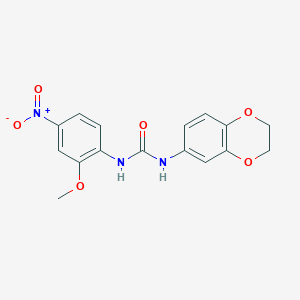 molecular formula C16H15N3O6 B4127122 N-(2,3-dihydro-1,4-benzodioxin-6-yl)-N'-(2-methoxy-4-nitrophenyl)urea 